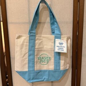 SHIPS SAME DAY! Blue Trader Joe’s Mini Canvas Tote Bag